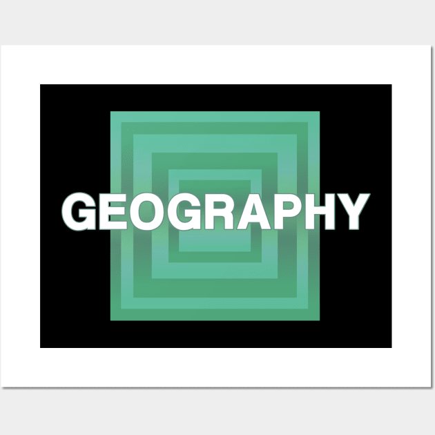 Geography Subject typographic designed Wall Art by Blueberry Pie 